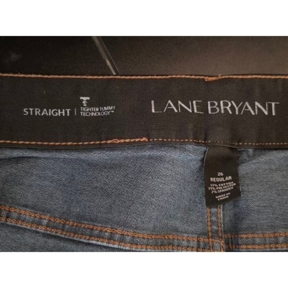 Lane Bryant Straight Tighter Tummy Technology Denim Jeans Dark Wash Sz 26 R Plus - Picture 3 of 10